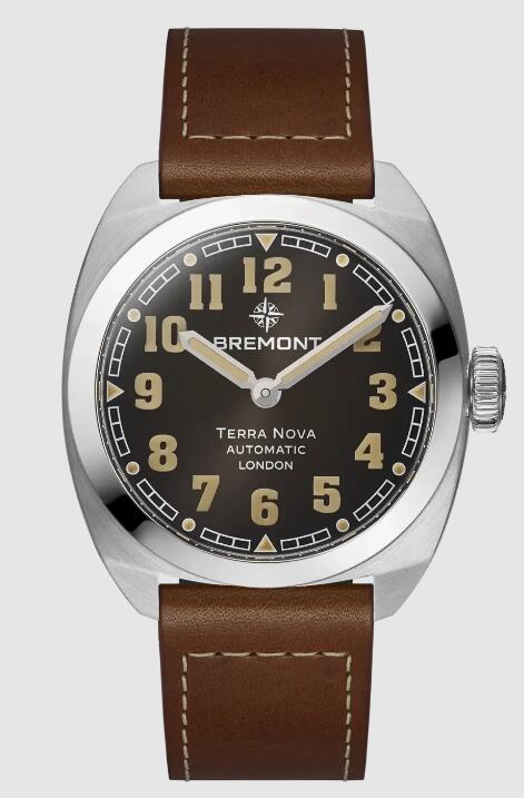 Best Bremont TERRA NOVA 38 black Dial leather strap Replica Watch